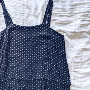 Nordstrom Rack Navy Square Neck Tank Top With Tulip Back